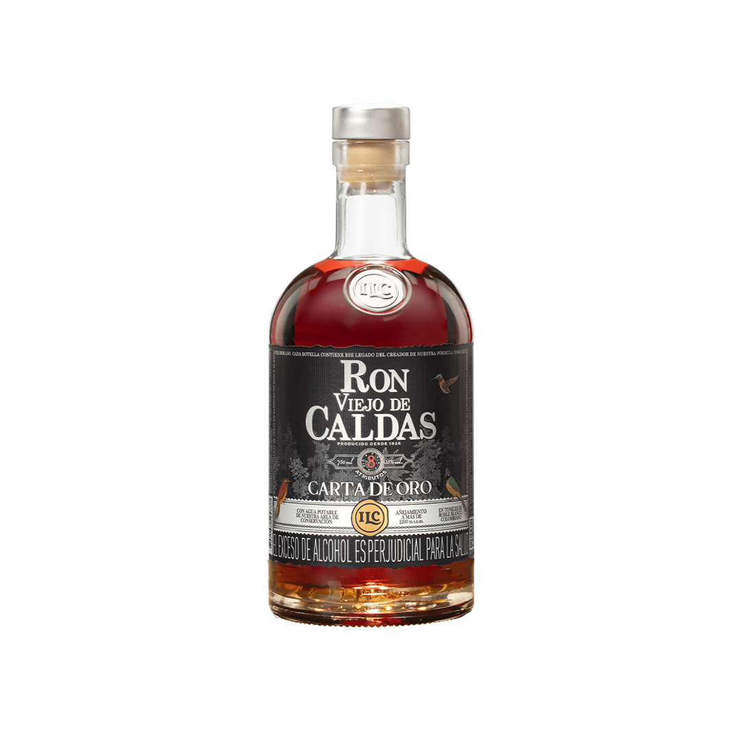 Ron Viejo de Caldas 8 años Carta de Oro 750ml - La Principal de Licores - Medellín