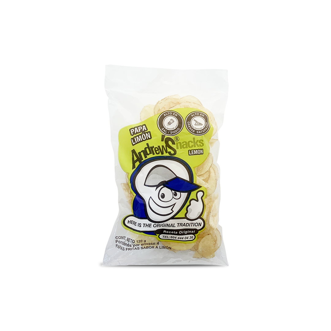 Papas Andrew´s Limón 120gr - La Principal de Licores - Medellín