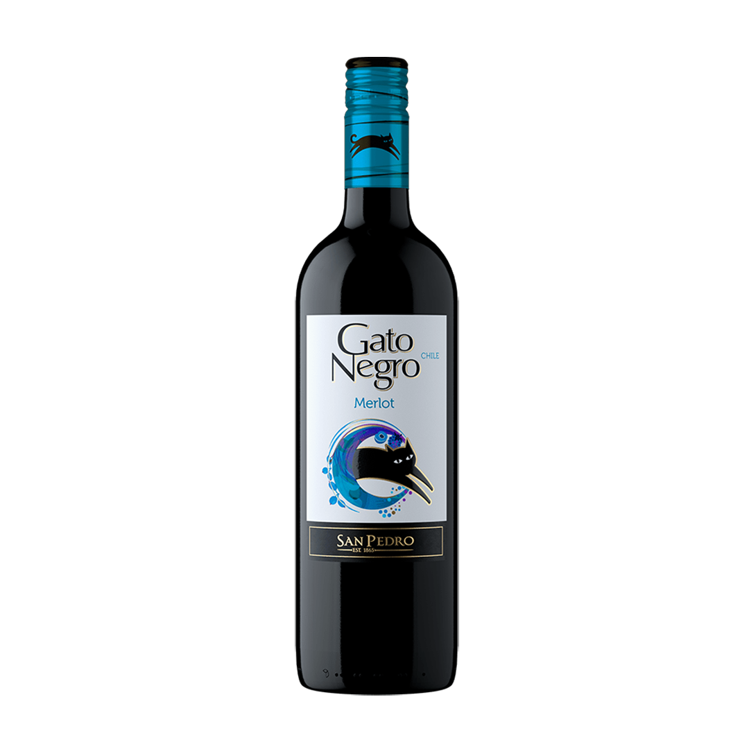 Vino Tinto Gato Negro Merlot 750ml - La Principal de Licores - Medellín