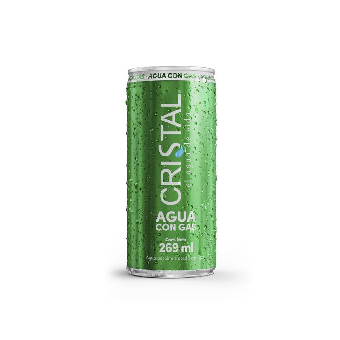 Agua Cristal con gas lata 269ml - La Principal de Licores - Medellín