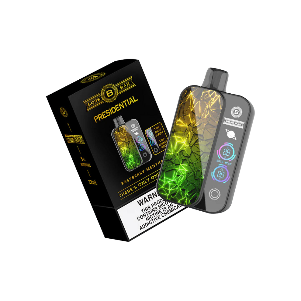 BOSSBAR PRESIDENTIAL 18000 PUFF DISP- RASPBERRY MENTHOL